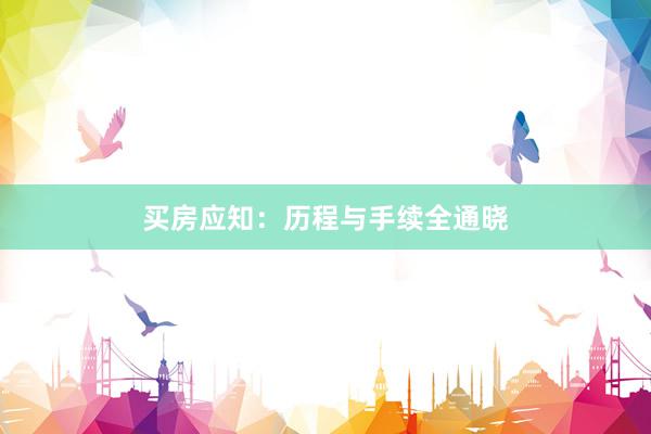 买房应知：历程与手续全通晓